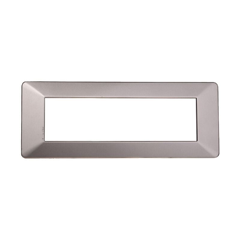 foto del prodotto ettroit - placca in tecnopolimero colore titanio compatibile con serie vimar plana 2 - 3 - 4 - 7 moduli ev83 - numero moduli 7 moduli