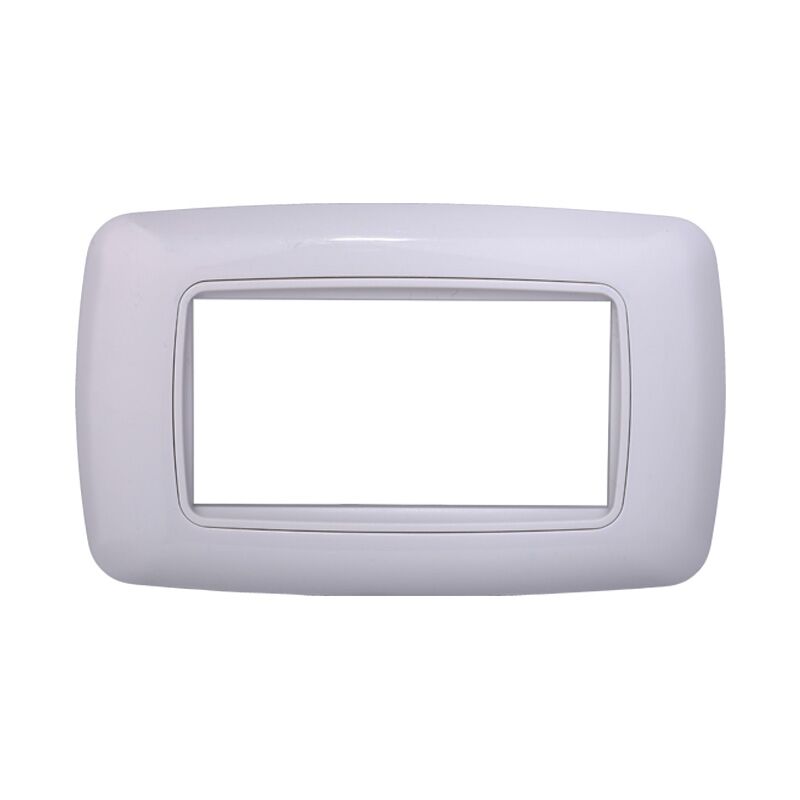 foto del prodotto ettroit placca in tecnopolimero di colore bianca compatibile con serie bticino living 3 4 7 moduli numero moduli 4 moduli