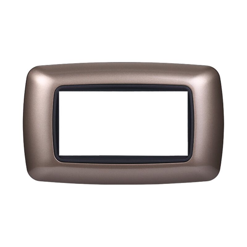 foto del prodotto ettroit placca in tecnopolimero di colore bronzo compatibile con serie bticino living 3 4 7 moduli numero moduli 4 moduli