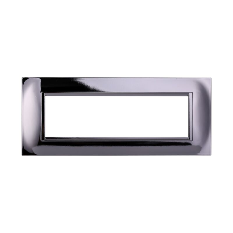 foto del prodotto ettroit placca in tecnopolimero quadrata colore cromo lucido compatibile con serie bticino living 3 4 7 moduli ln89 numero moduli 7 moduli