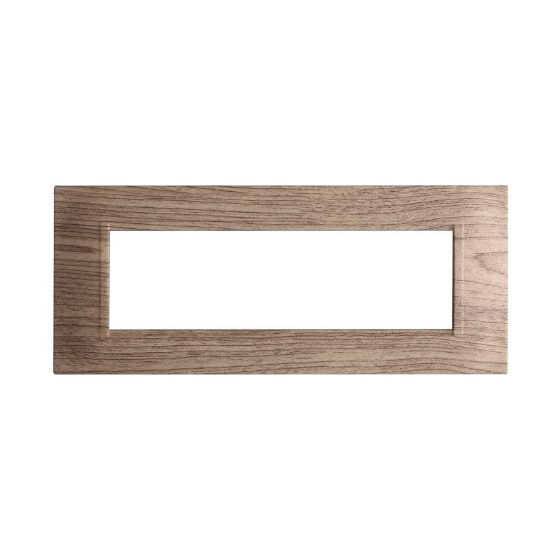 foto del prodotto ettroit placca in tecnopolimero quadrata colore legno scuro compatibile con serie bticino living 3 4 7 moduli ln89 numero moduli 7 moduli