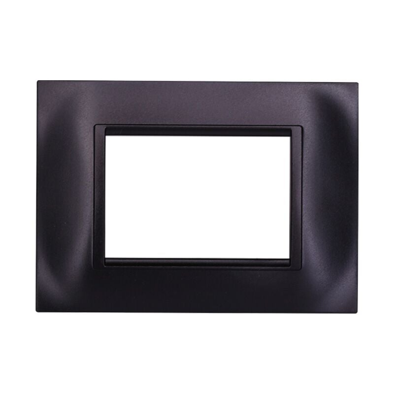 foto del prodotto ettroit placca in tecnopolimero quadrata colore nero compatibile con serie bticino living 3 4 7 moduli ln89 numero moduli 3 moduli