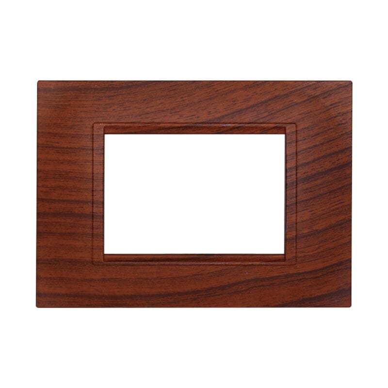 foto del prodotto ettroit placca in tecnopolimero quadrata colore radica compatibile con serie bticino living 3 4 7 moduli ln89 numero moduli 3 moduli