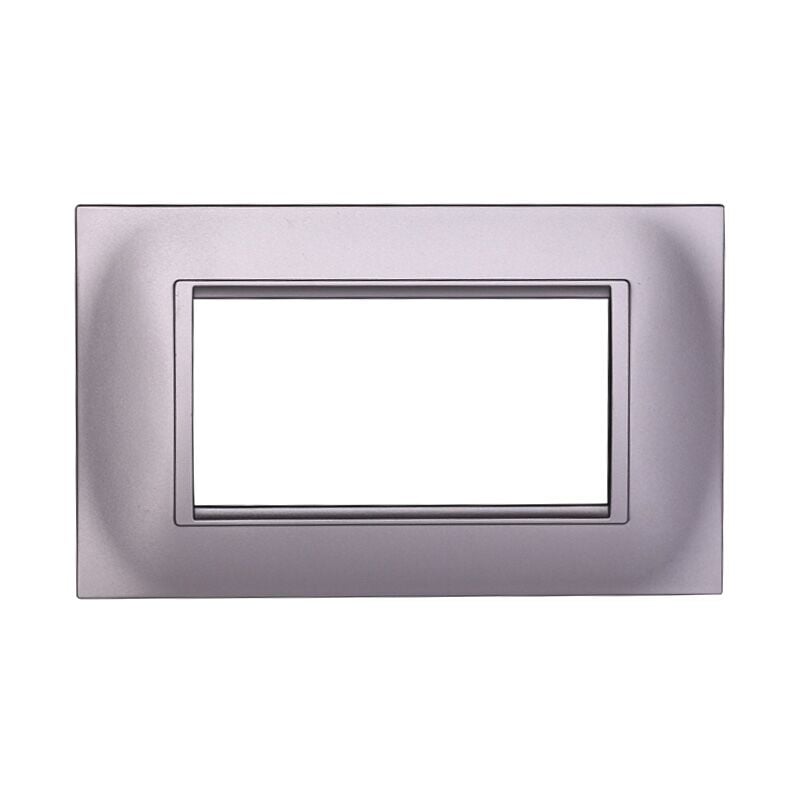 foto del prodotto ettroit placca in tecnopolimero quadrata colore silver compatibile con serie bticino living 3 4 7 moduli ln89 numero moduli 4 moduli