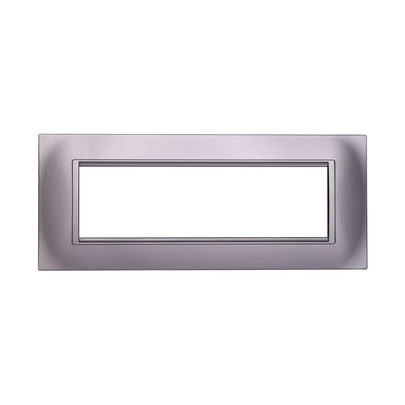 foto del prodotto ettroit placca in tecnopolimero quadrata colore silver compatibile con serie bticino living 3 4 7 moduli ln89 numero moduli 7 moduli