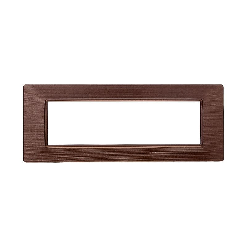 foto del prodotto ettroit placca in tecnopolimero satinata colore bronzo compatibile con serie vimar plana 2 3 4 7 moduli numero moduli 7 moduli