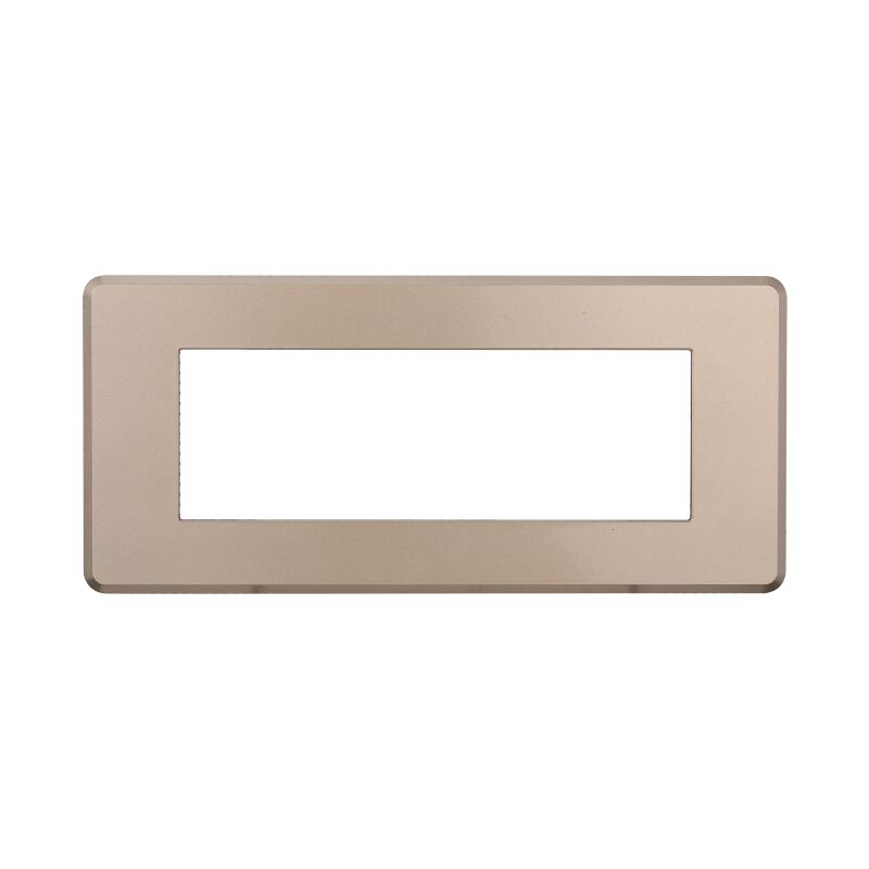 foto del prodotto ettroit placca in tecnopolimero slim colore acciaio bronzo compatibile con serie bticino axolute 3 4 6 moduli an87 numero moduli 6 moduli