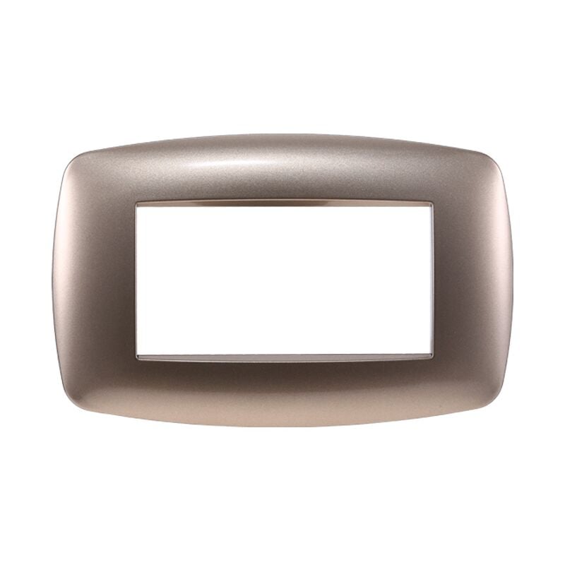 foto del prodotto ettroit placca in tecnopolimero slim colore acciaio bronzo compatibile con serie bticino living 3 4 7 moduli ln87 numero moduli 4 moduli