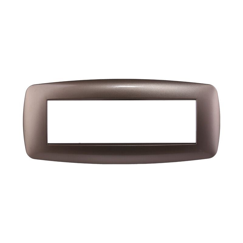 foto del prodotto ettroit placca in tecnopolimero slim colore acciaio bronzo compatibile con serie bticino living 3 4 7 moduli ln87 numero moduli 7 moduli