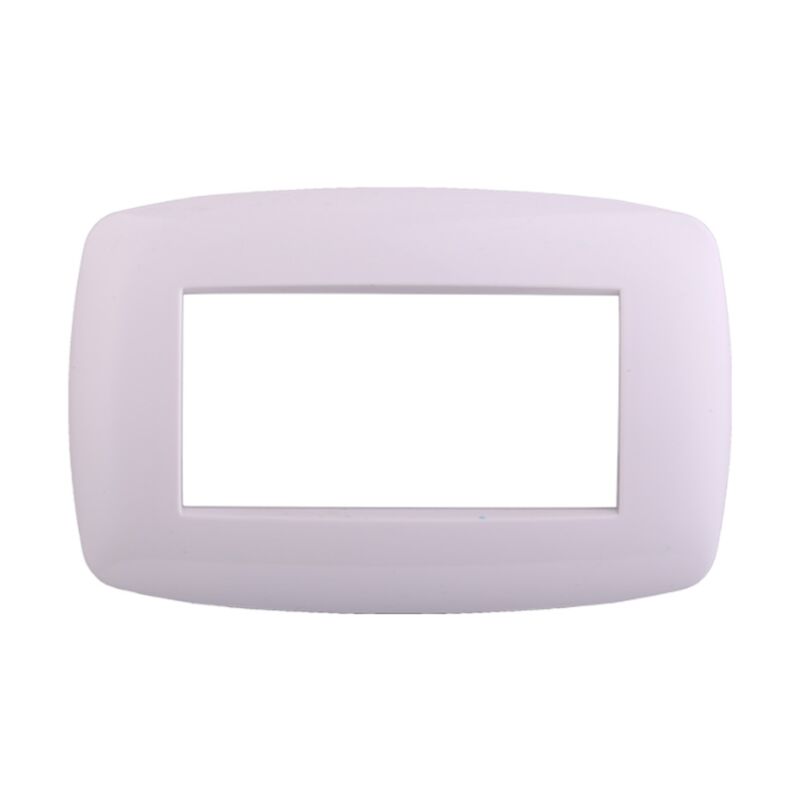 foto del prodotto ettroit placca in tecnopolimero slim colore bianco compatibile con serie bticino living 3 4 7 moduli ln87 numero moduli 4 moduli