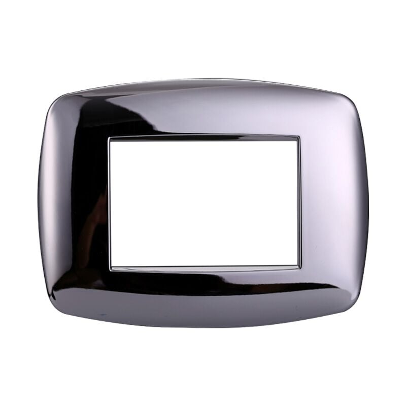 foto del prodotto ettroit placca in tecnopolimero slim colore cromo lucido compatibile con serie bticino living 3 4 7 moduli ln87 numero moduli 3 moduli