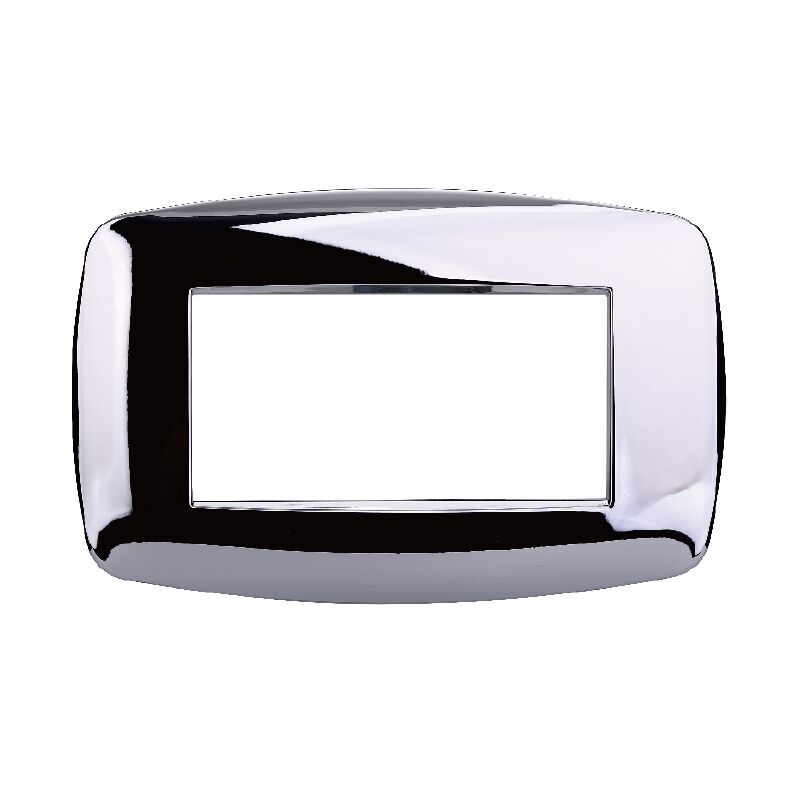 foto del prodotto ettroit placca in tecnopolimero slim colore cromo lucido compatibile con serie bticino living 3 4 7 moduli ln87 numero moduli 4 moduli