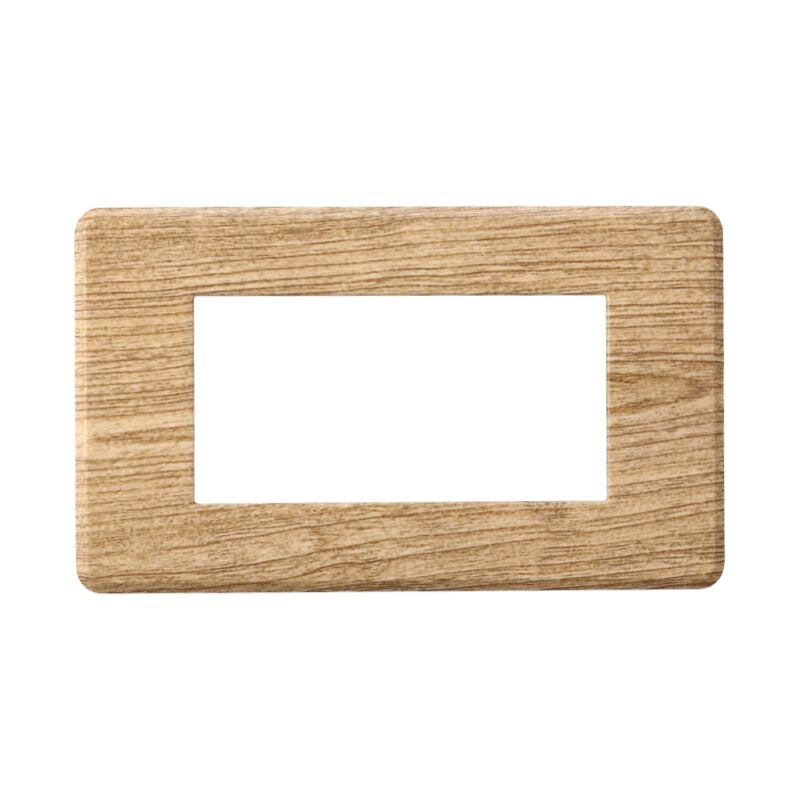 foto del prodotto ettroit placca in tecnopolimero slim colore legno scuro compatibile con serie bticino axolute 3 4 6 moduli an87 numero moduli 4 moduli