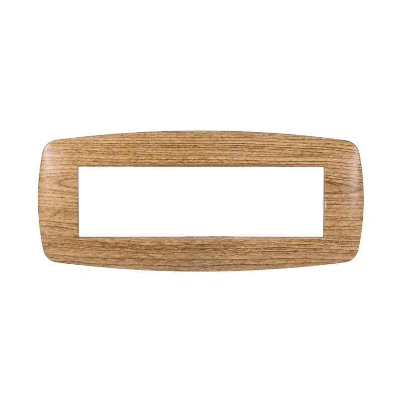 foto del prodotto ettroit placca in tecnopolimero slim colore legno scuro compatibile con serie bticino living 3 4 7 moduli ln87 numero moduli 7 moduli