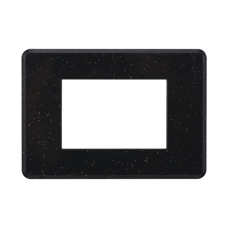 foto del prodotto ettroit - placca in tecnopolimero slim colore nero brillante compatibile con serie bticino axolute 3 - 4 - 6 moduli an87 - numero moduli: 3 moduli