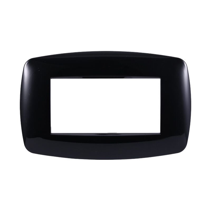 foto del prodotto ettroit placca in tecnopolimero slim colore nero compatibile con serie bticino living 3 4 7 moduli ln87 numero moduli 4 moduli