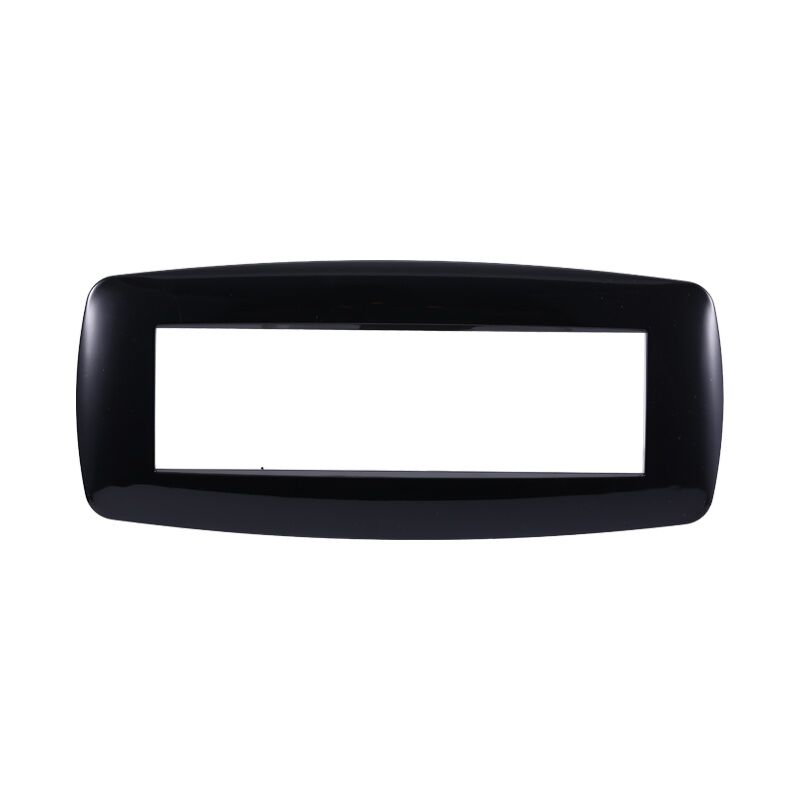 foto del prodotto ettroit placca in tecnopolimero slim colore nero compatibile con serie bticino living 3 4 7 moduli ln87 numero moduli 7 moduli