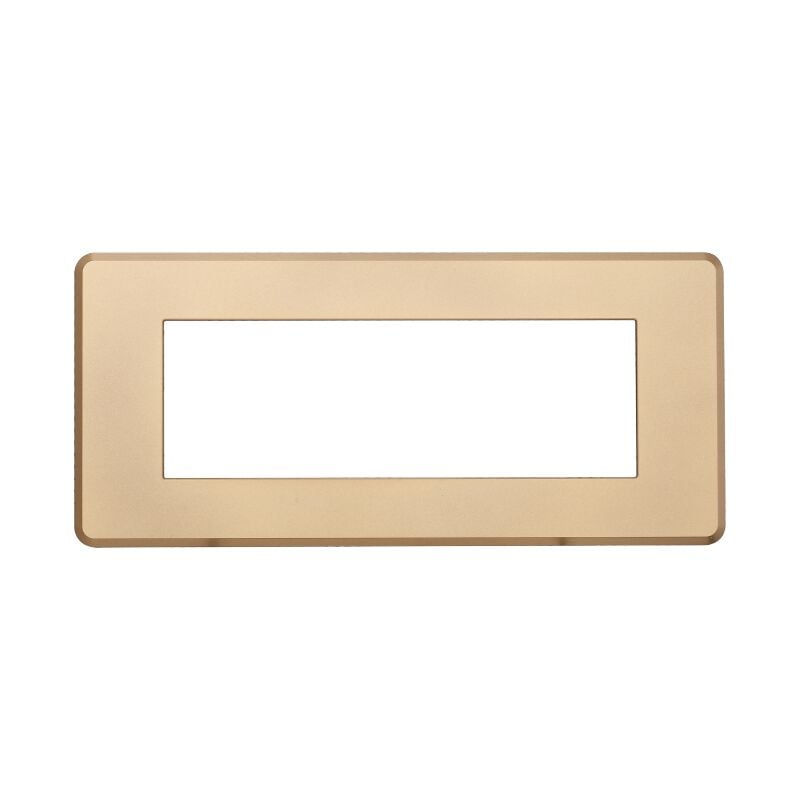 foto del prodotto ettroit placca in tecnopolimero slim colore oro compatibile con serie bticino axolute 3 4 6 moduli an87 numero moduli 6 moduli
