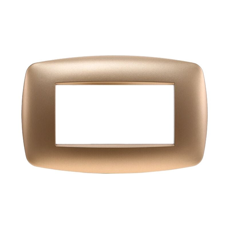 foto del prodotto ettroit placca in tecnopolimero slim colore oro compatibile con serie bticino living 3 4 7 moduli ln87 numero moduli 4 moduli