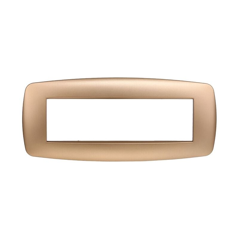 foto del prodotto ettroit placca in tecnopolimero slim colore oro compatibile con serie bticino living 3 4 7 moduli ln87 numero moduli 7 moduli