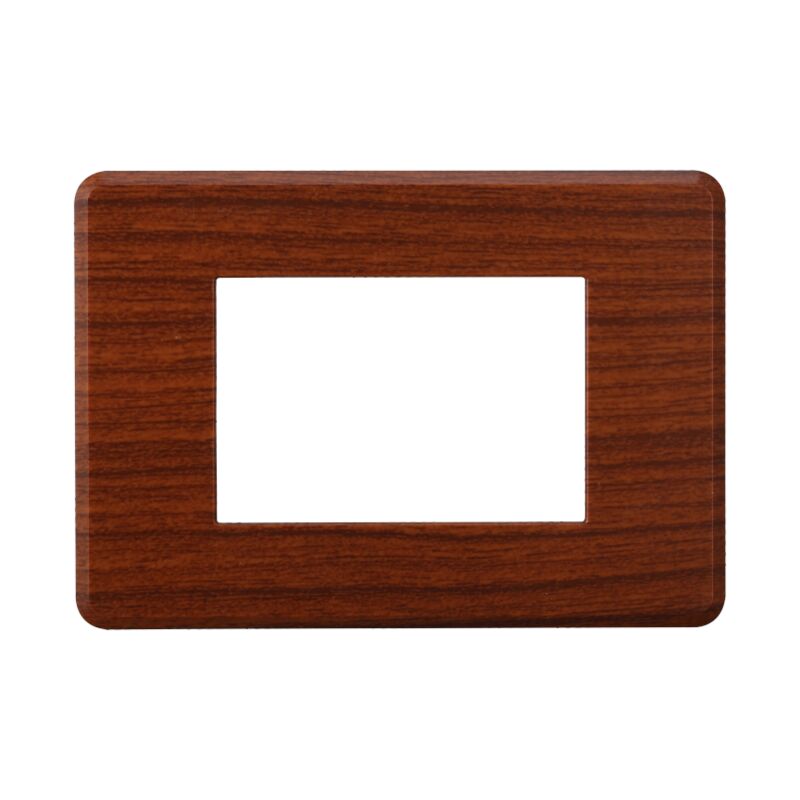 foto del prodotto ettroit placca in tecnopolimero slim colore radica compatibile con serie bticino axolute 3 4 6 moduli an87 numero moduli 3 moduli