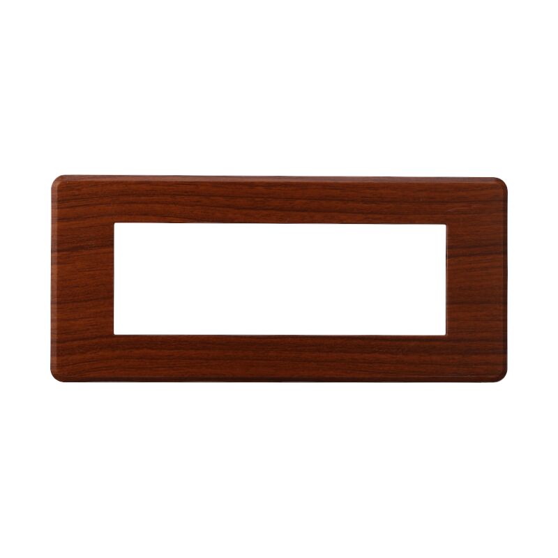 foto del prodotto ettroit placca in tecnopolimero slim colore radica compatibile con serie bticino axolute 3 4 6 moduli an87 numero moduli 6 moduli
