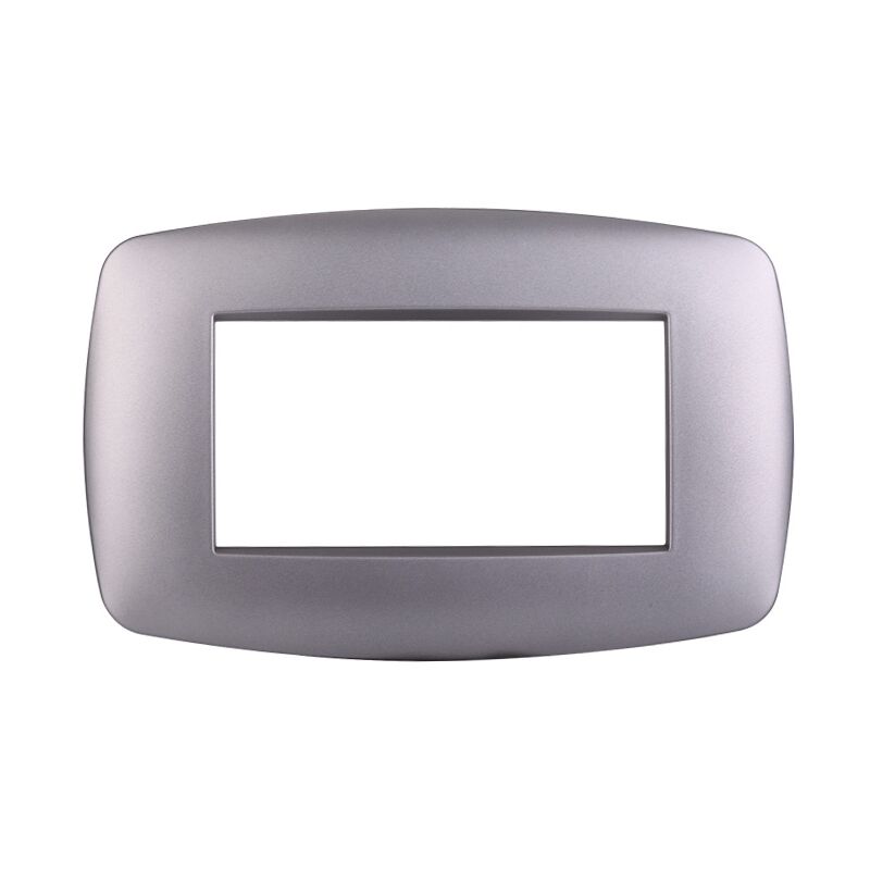 foto del prodotto ettroit placca in tecnopolimero slim colore silver compatibile con serie bticino living 3 4 7 moduli ln87 numero moduli 4 moduli