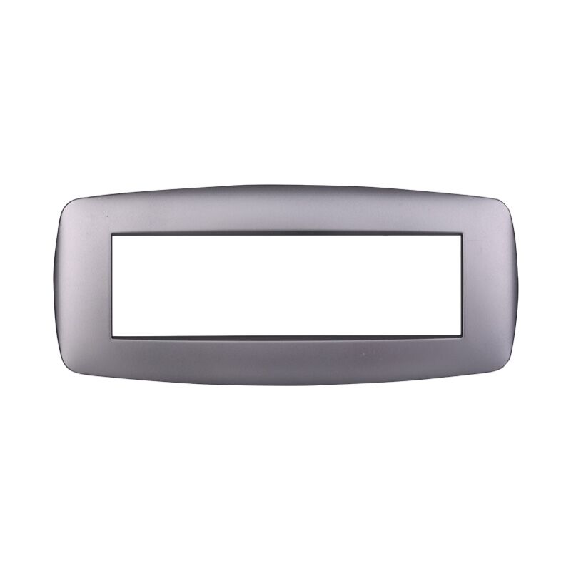 foto del prodotto ettroit placca in tecnopolimero slim colore silver compatibile con serie bticino living 3 4 7 moduli ln87 numero moduli 7 moduli