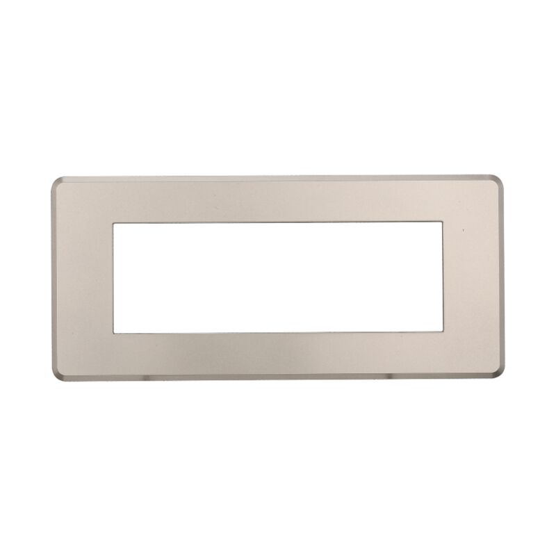 foto del prodotto ettroit - placca in tecnopolimero slim colore titanio compatibile con serie bticino axolute 3 - 4 - 6 moduli an87 - numero moduli: 6 moduli