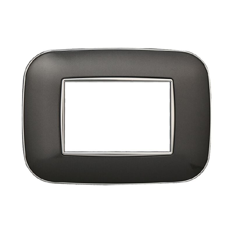 foto del prodotto ettroit placca orbis colore acciaio scuro compatibile con serie bticino axolute 3 4 6 moduli an91 numero moduli 3 moduli