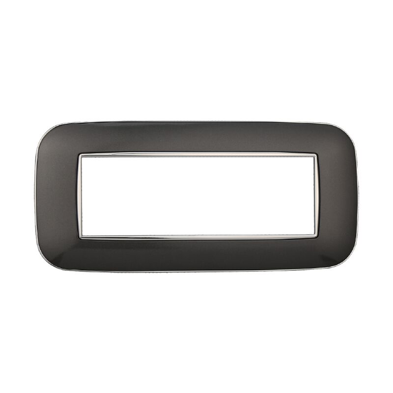 foto del prodotto ettroit - placca orbis colore acciaio scuro compatibile con serie bticino axolute 3 - 4 - 6 moduli an91 - numero moduli 6 moduli