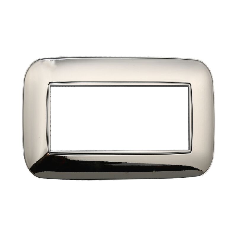foto del prodotto ettroit placca orbis colore cromato lucido compatibile con serie bticino axolute 3 4 6 moduli an91 numero moduli 4 moduli