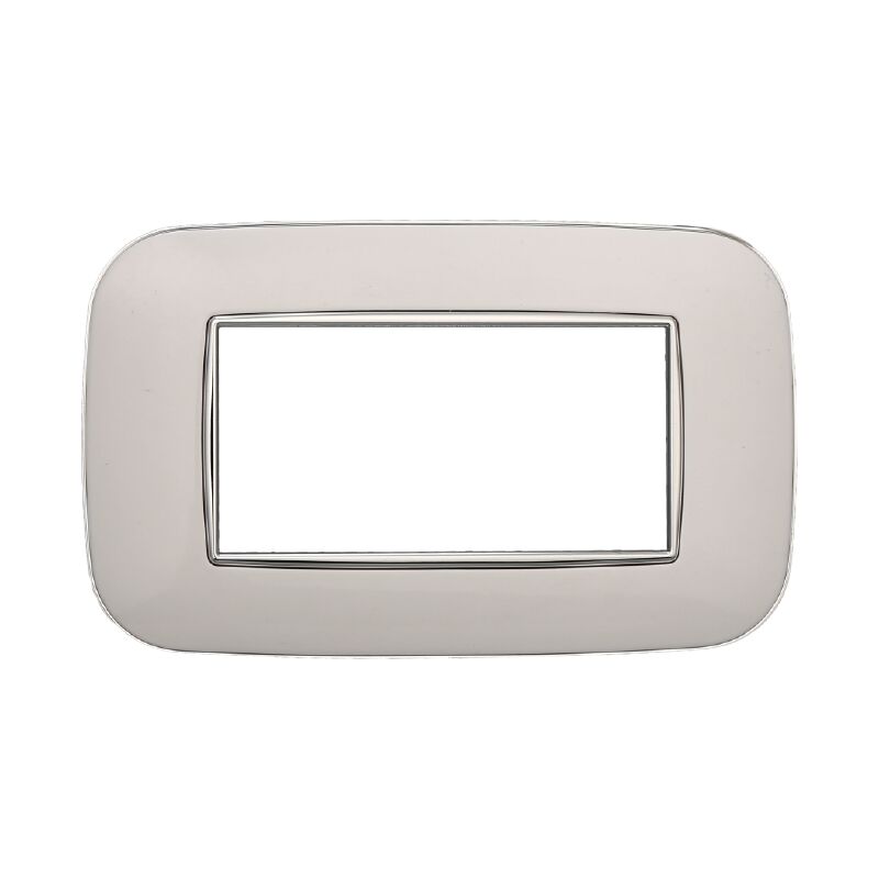 foto del prodotto ettroit placca orbis, serie moon, 4 moduli, plastica, bianco, compatibile con serie bticino axolute an91401