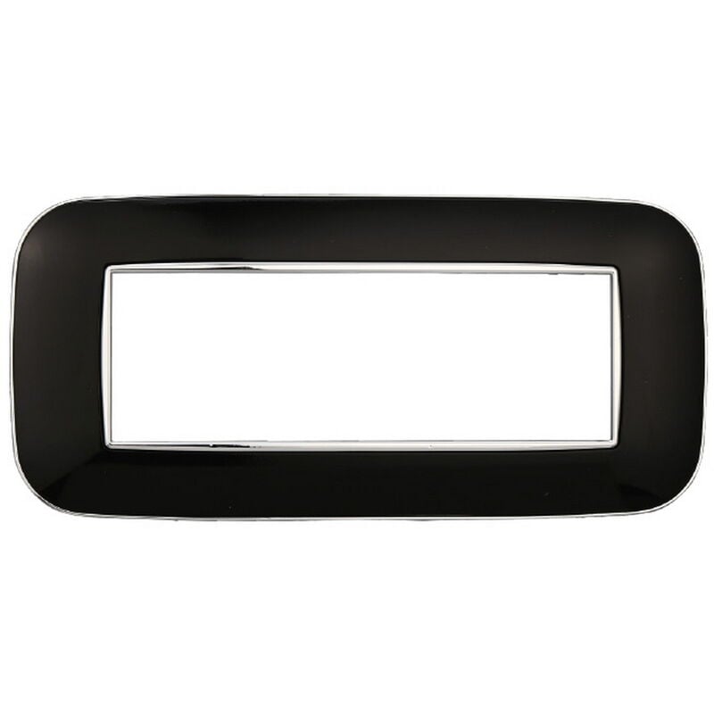 foto del prodotto ettroit placca orbis, serie moon, 6 moduli, plastica, nero, compatibile con serie bticino axolute an91602