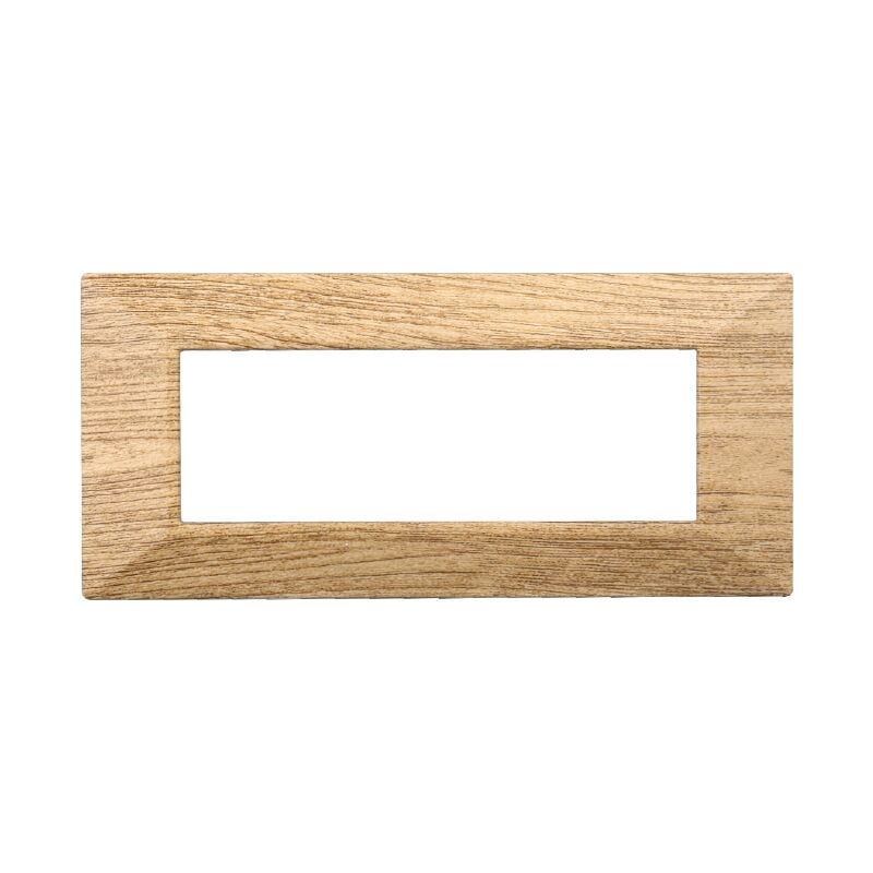 foto del prodotto ettroit placca piramide colore legno scuro compatibile con serie bticino axolute 3 4 6 moduli an90 numero moduli 6 moduli