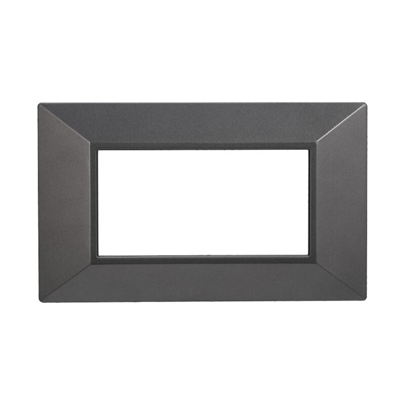 foto del prodotto ettroit placca piramide, serie moon, 4 moduli, plastica, acciaio scuro, compatibile con serie bticino axolute an90407