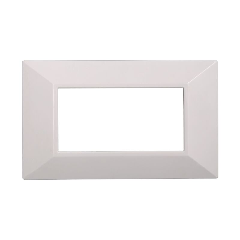foto del prodotto ettroit placca piramide, serie moon, 4 moduli, plastica, bianco, compatibile con serie bticino axolute an90401