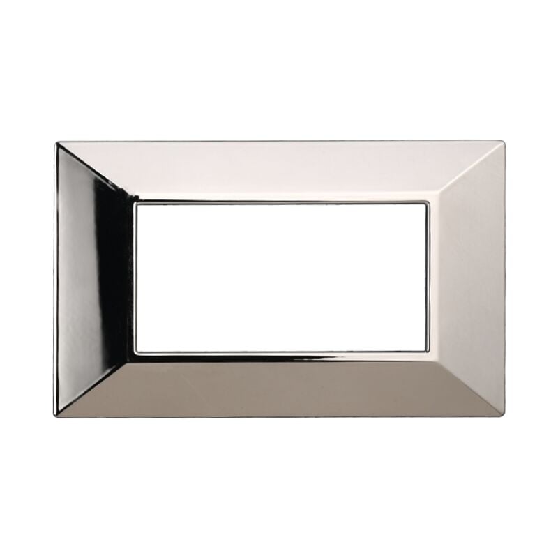 foto del prodotto ettroit placca piramide, serie moon, 4 moduli, plastica, cromato, compatibile con serie bticino axolute an90413