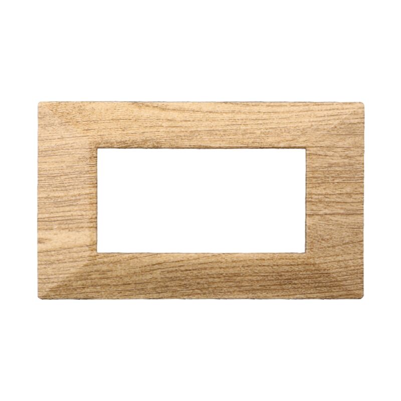 foto del prodotto ettroit placca piramide, serie moon, 4 moduli, plastica, legno scuro, compatibile con serie bticino axolute an90405