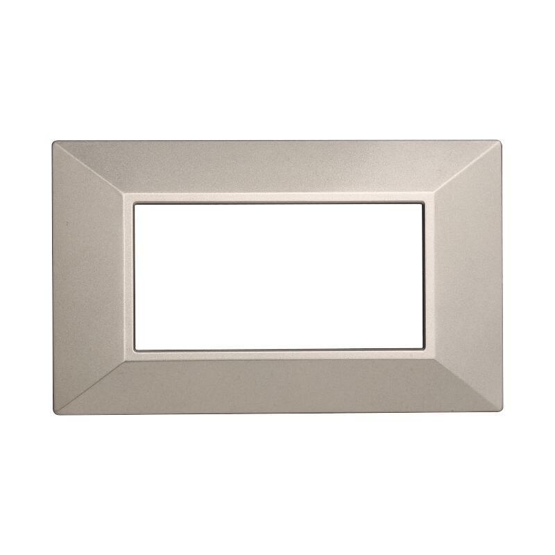 foto del prodotto ettroit placca piramide, serie moon, 4 moduli, plastica, titanio, compatibile con serie bticino axolute an90408