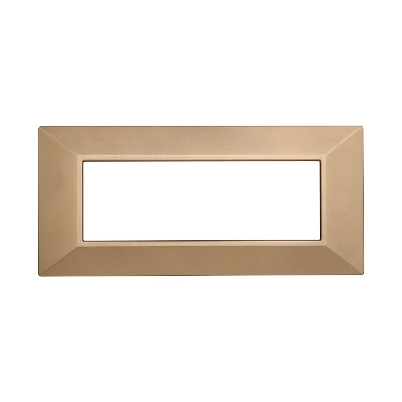 foto del prodotto ettroit placca piramide, serie moon, 6 moduli, plastica, oro, compatibile con serie bticino axolute an90611