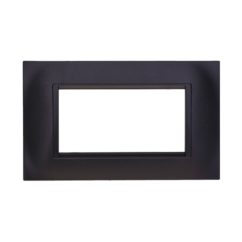 foto del prodotto ettroit placca quadrata serie space, 4 moduli, plastica, nero, compatibile con serie bticino living ln89402