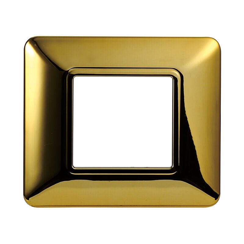 foto del prodotto ettroit placca serie solar, 2 moduli, plastica, oro lucido, compatibile con serie bticino matix mt83212