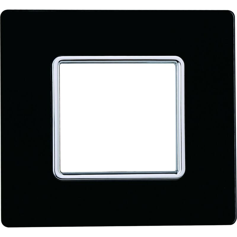 foto del prodotto ettroit placca serie solar, 2 moduli, vetro, nera, compatibile con serie bticino matix mt84202