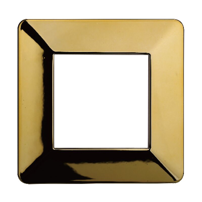 foto del prodotto ettroit placca serie starlight, 2 moduli, plastica, oro lucido, compatibile con serie vimar plana ev83212