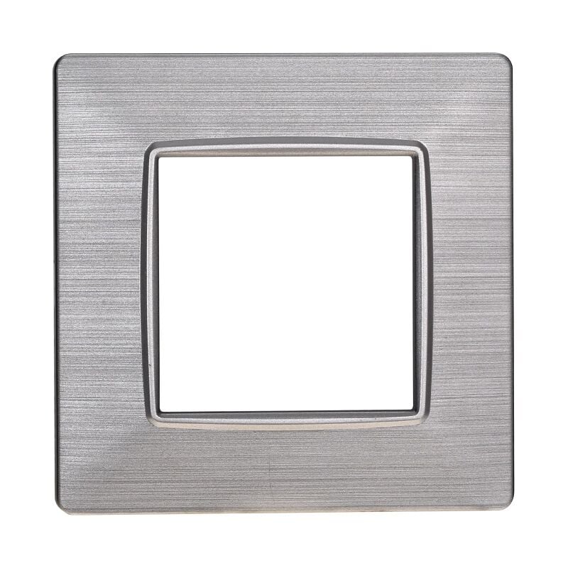 foto del prodotto ettroit placca serie starlight, 2 moduli, plastica satinata, argento, compatibile con serie vimar plana ev85215