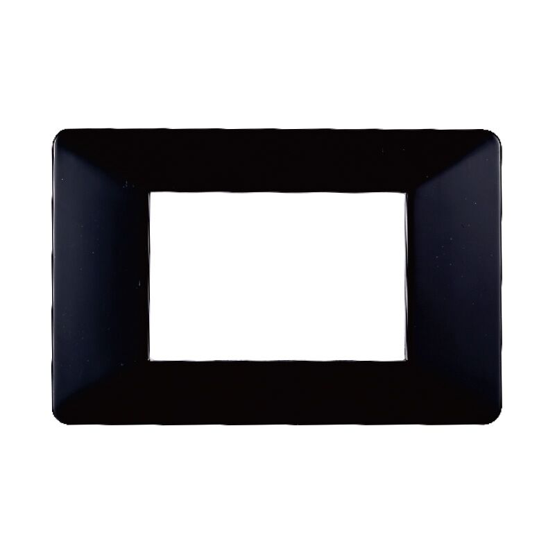 foto del prodotto ettroit placca serie starlight, 3 moduli, plastica, nera, compatibile con serie vimar plana ev83302