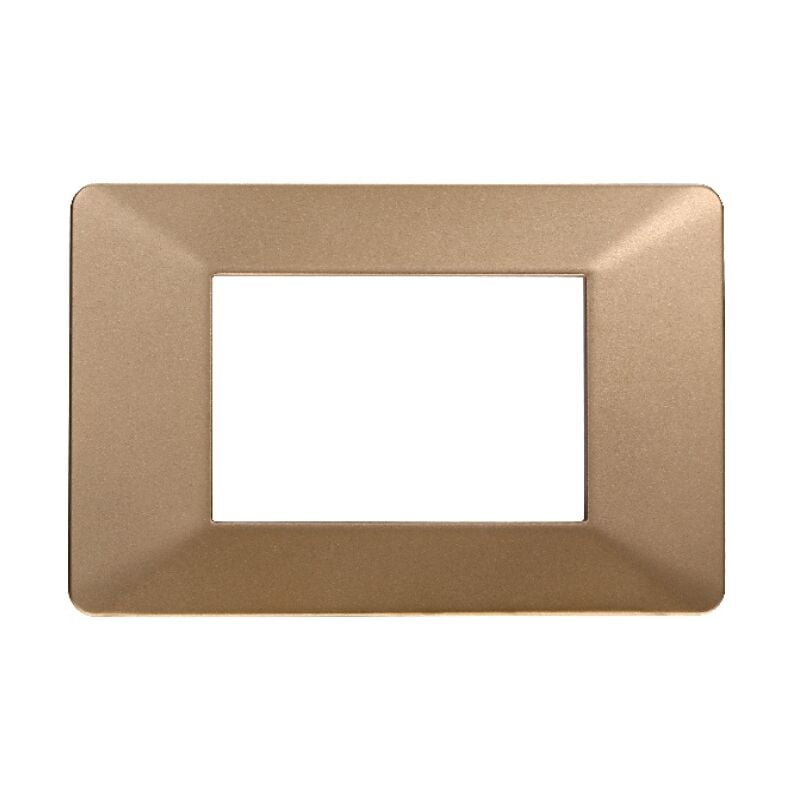 foto del prodotto ettroit placca serie starlight, 3 moduli, plastica, oro, compatibile con serie vimar plana ev83311