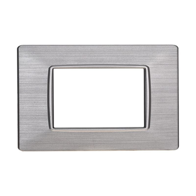 foto del prodotto ettroit placca serie starlight, 3 moduli, plastica satinata, argento, compatibile con serie vimar plana ev85315