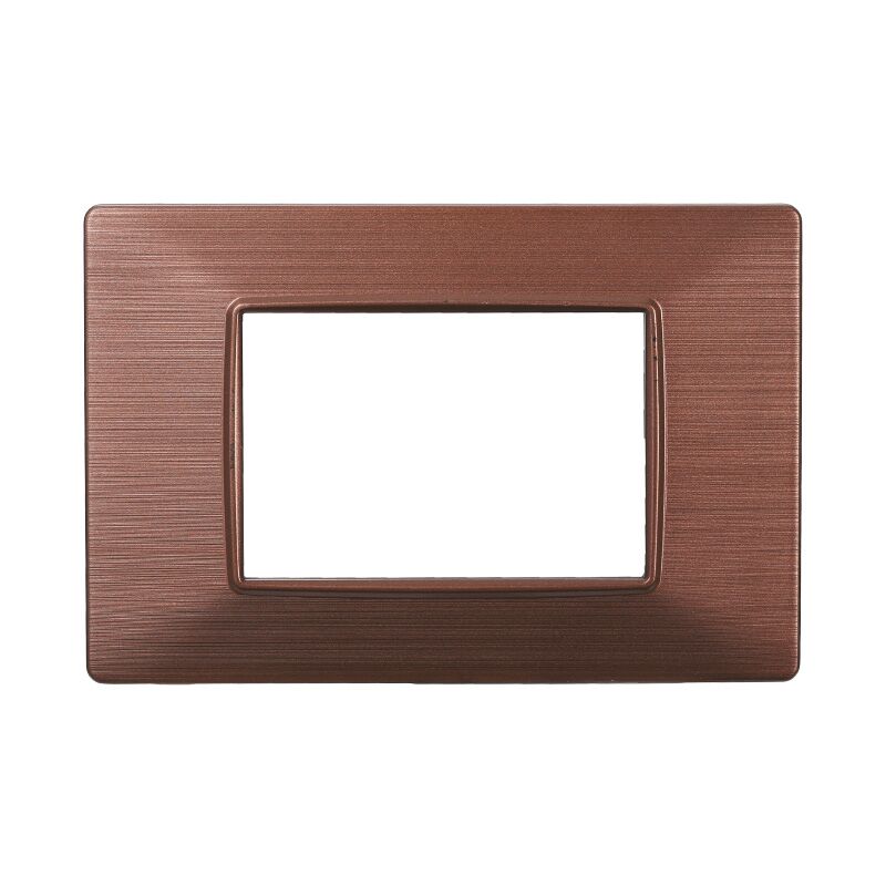 foto del prodotto ettroit placca serie starlight, 3 moduli, plastica satinata, bronzo, compatibile con serie vimar plana ev85310
